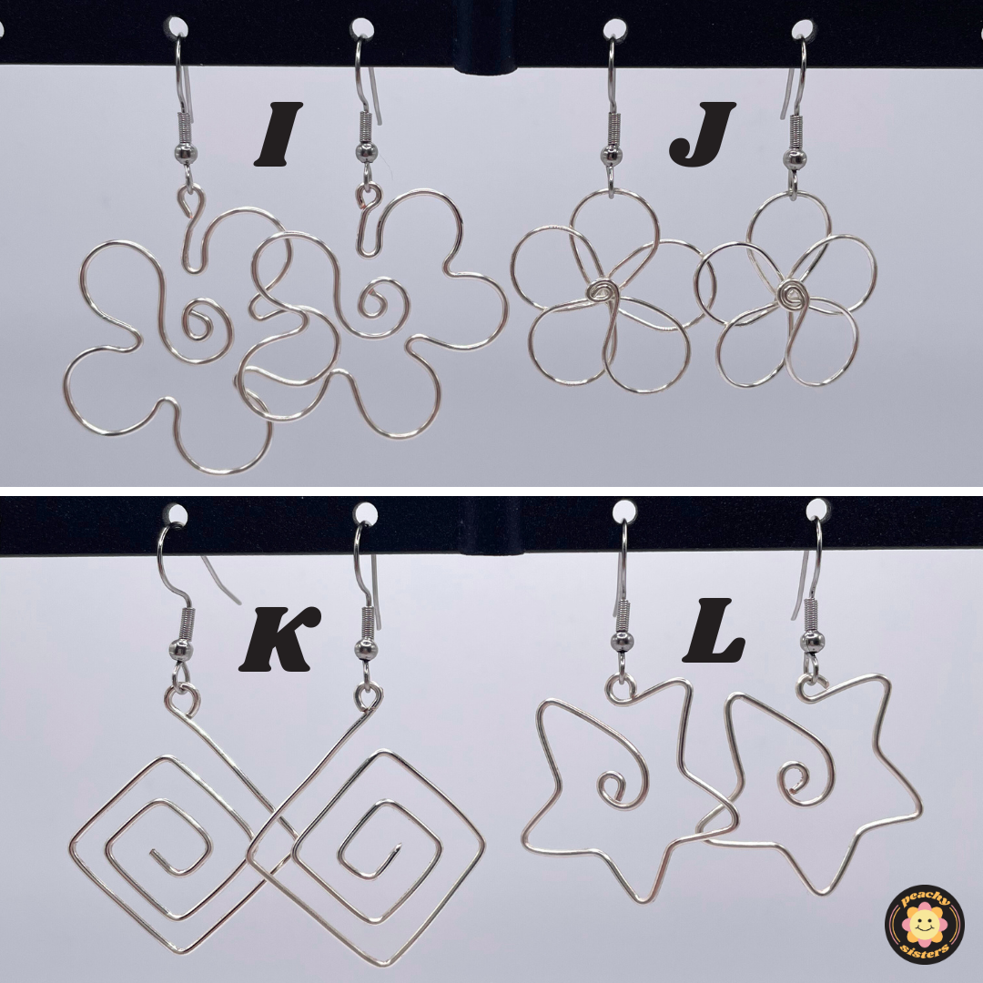 Wire Wrapped Earrings in Silver - 4 Styles