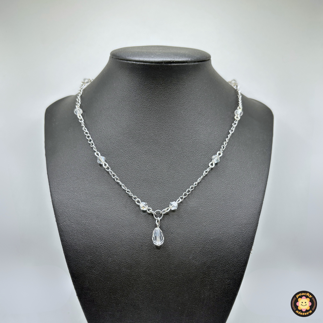 Clear Teardrop Necklace