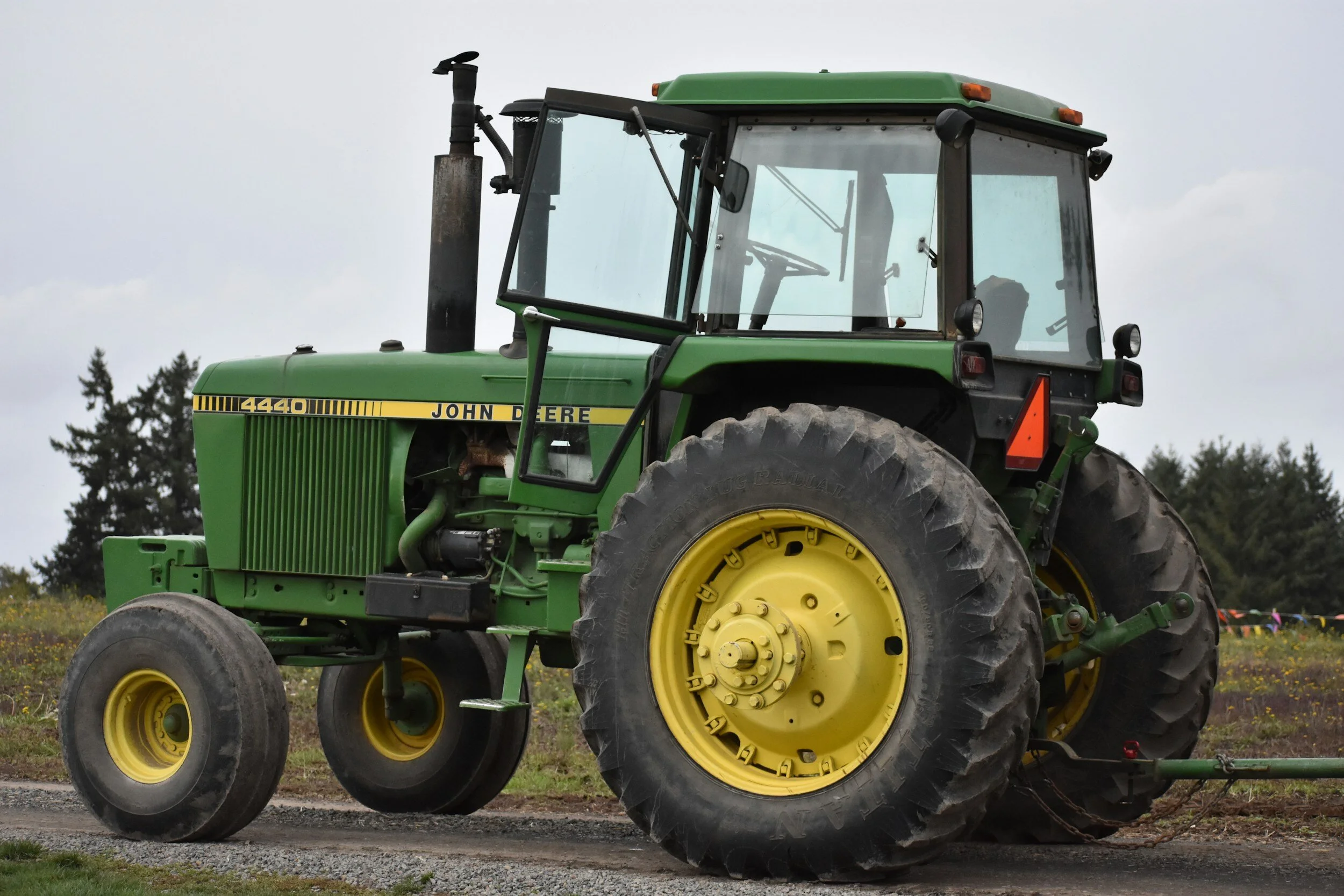 Green Tractor in a field