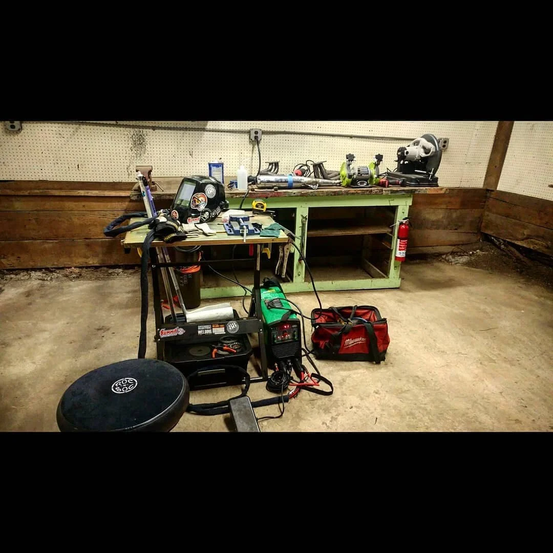 Everyone starts somewhere. Did some cleaning up and finally set up the garage a bit , much more to do but happy to have a work space! #welding #fabrication #eighty8worx #88worx #lettheprojectsbegin #tigwelding #migwelding #beginingofsomethingnew