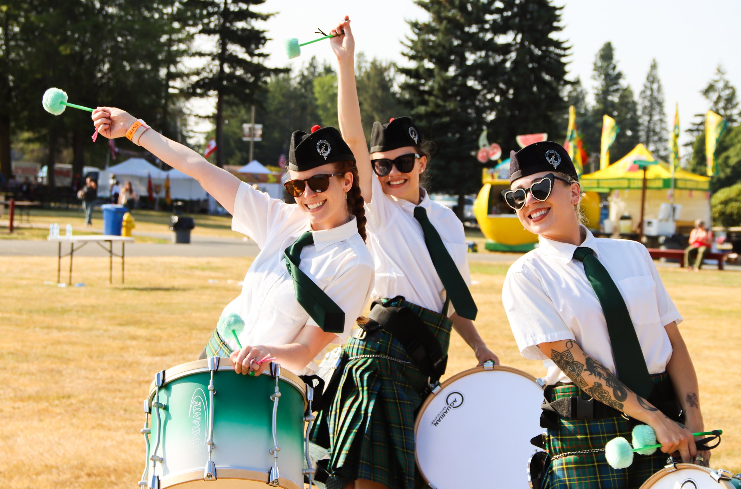 Tenor Drummers Melani, Emily, and Julia
