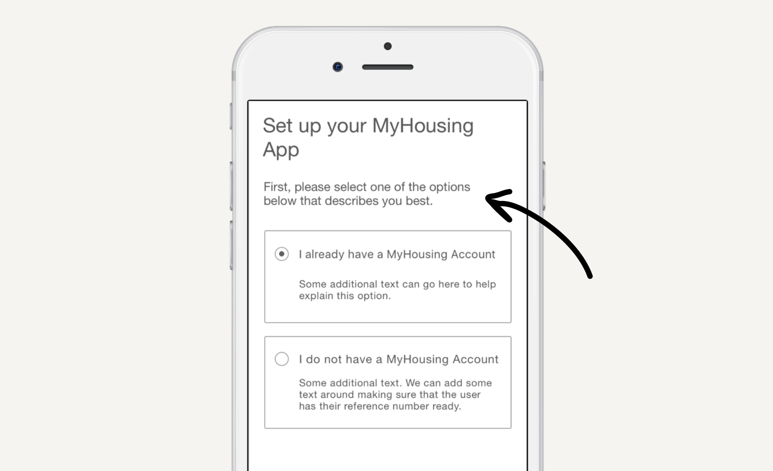 A screenshot of a dynamic choice pattern in the app.