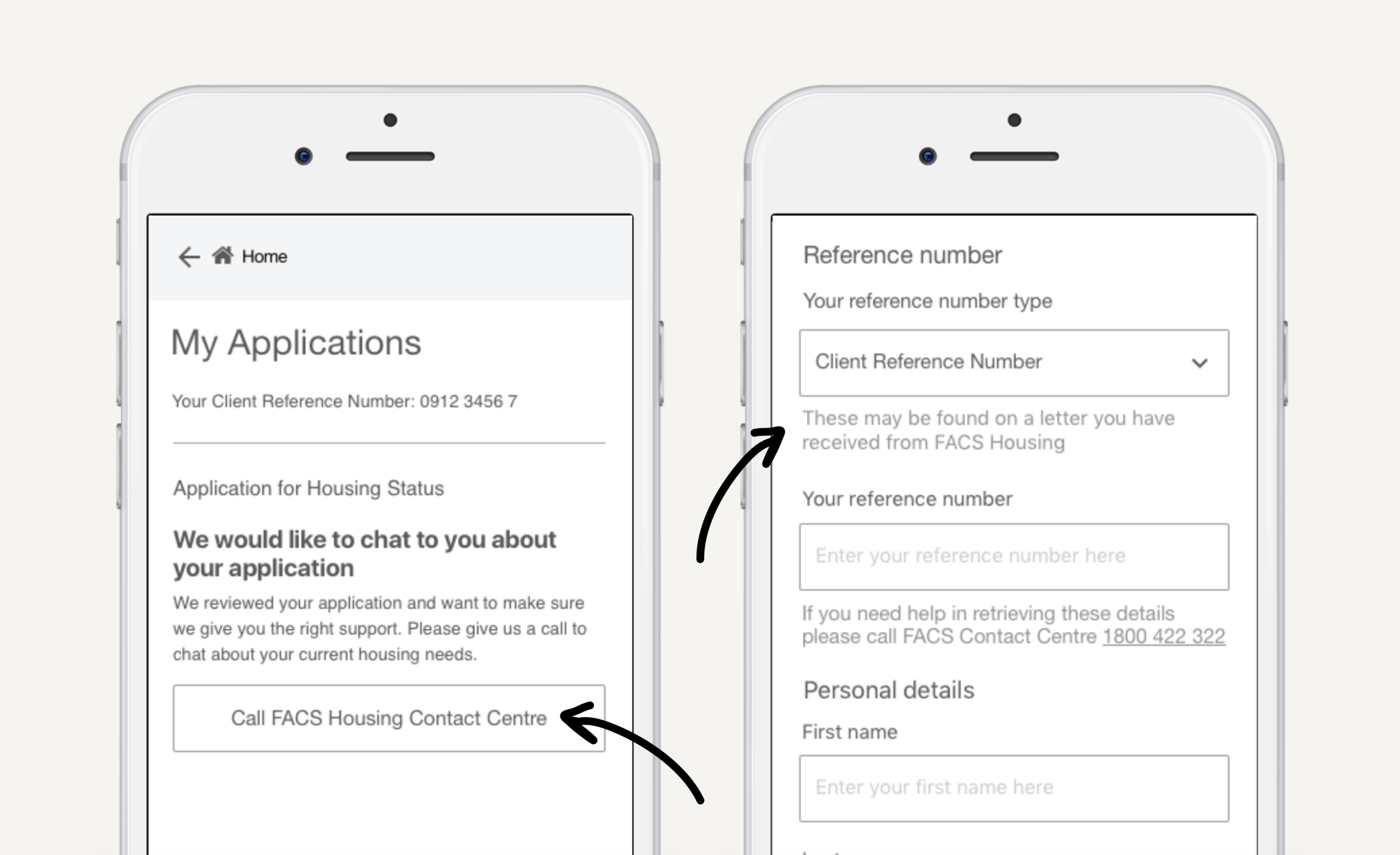 Example screenshots of advice and suggested tasks in the app.
