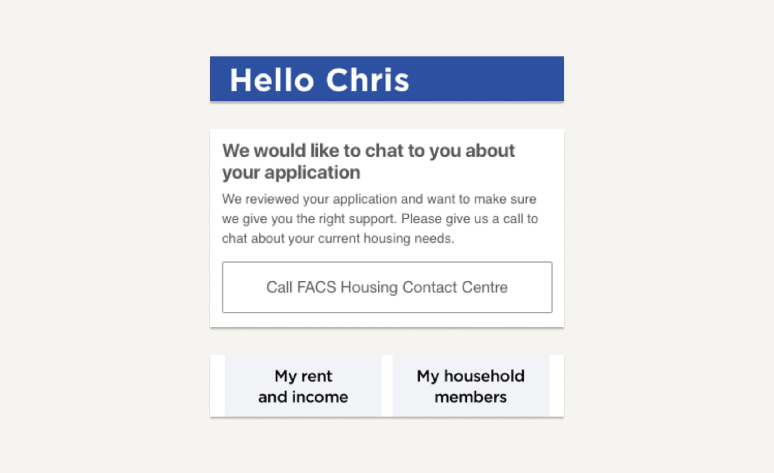 Example screenshots of simple and positive language found throughout the app.