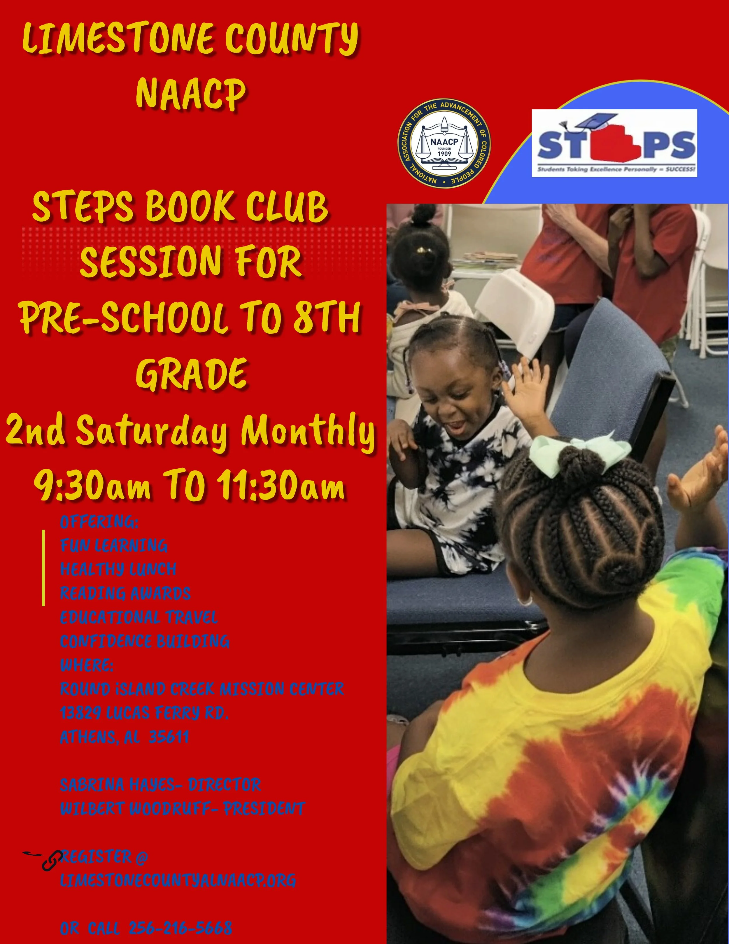 Steps book club session for pre-school to 8th grade