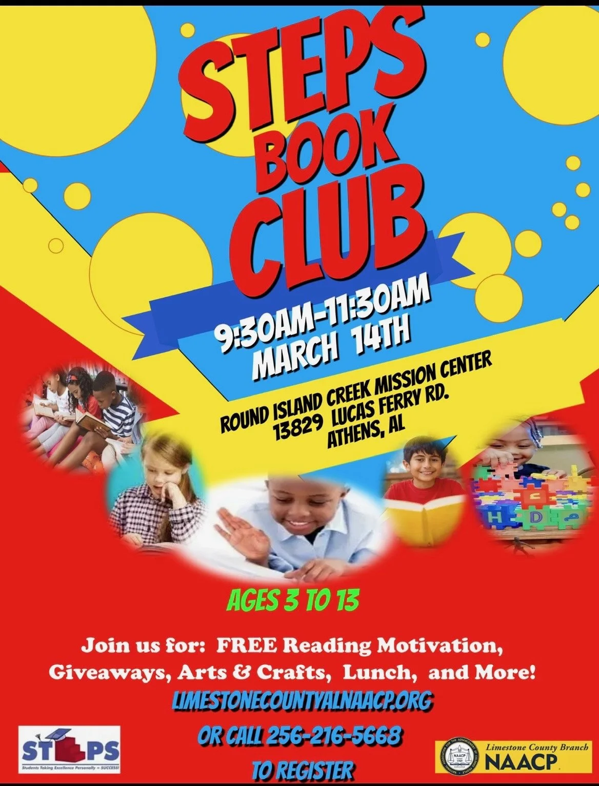 Steps book club session for pre-school to 8th grade