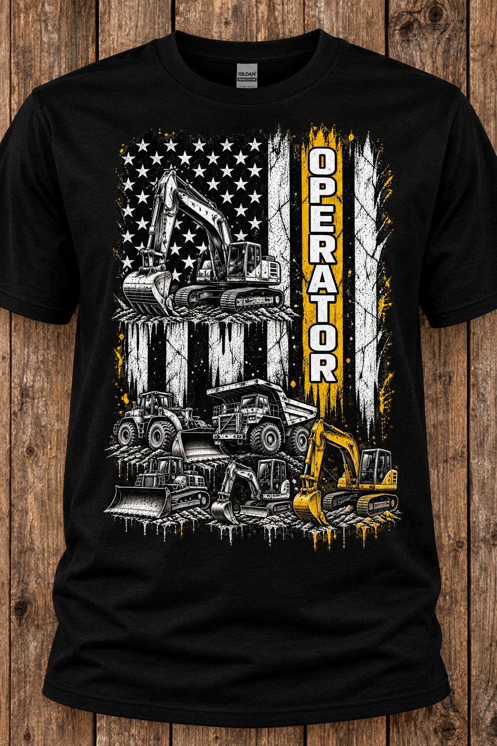 Heavy Equipment Operator Men’s T-Shirt – Excavator & Construction Equipment Graphic Tee