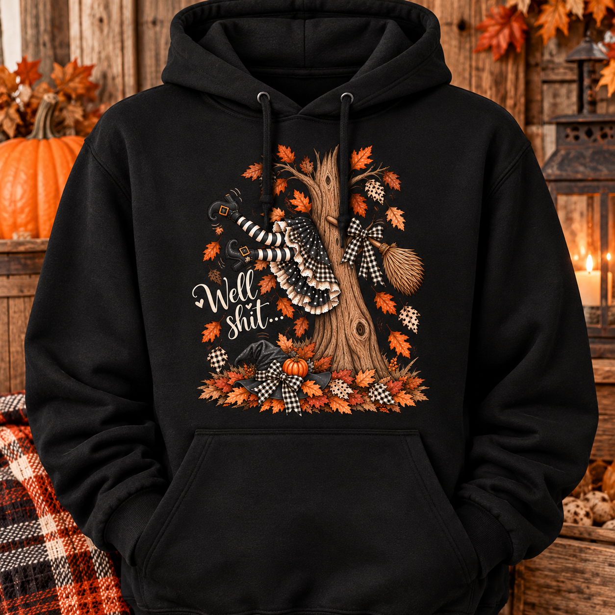 Well Shit Witch Hoodie – Funny Witch Crash Halloween Pullover Hoodie