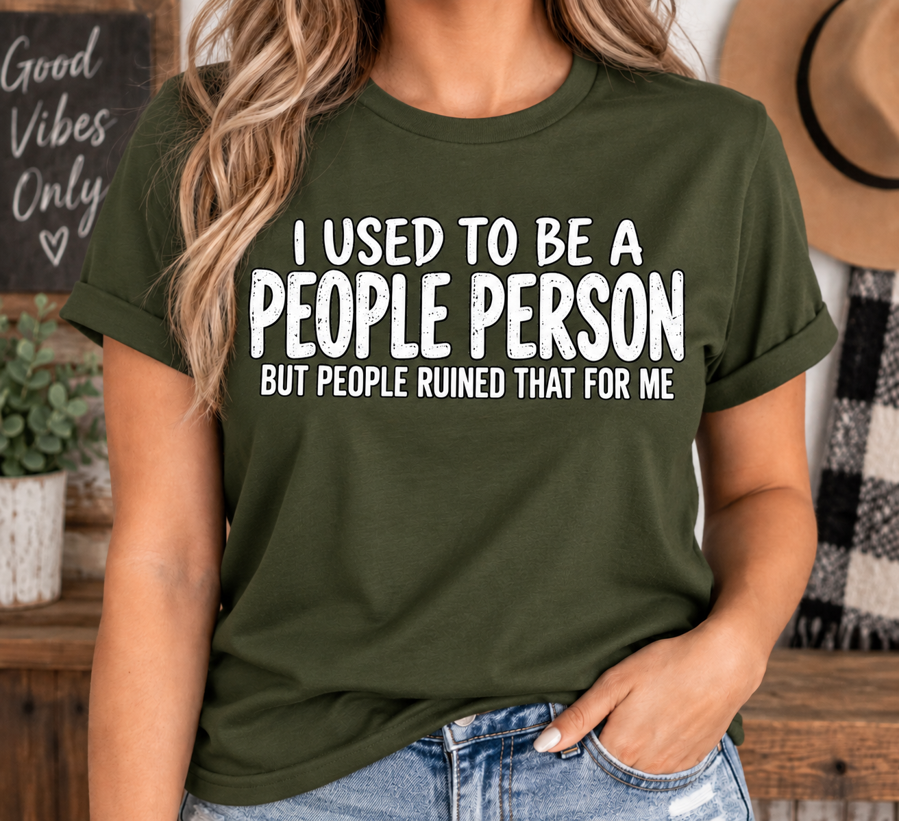 I Used to Be a People Person T-Shirt – Funny Sarcastic Graphic Tee