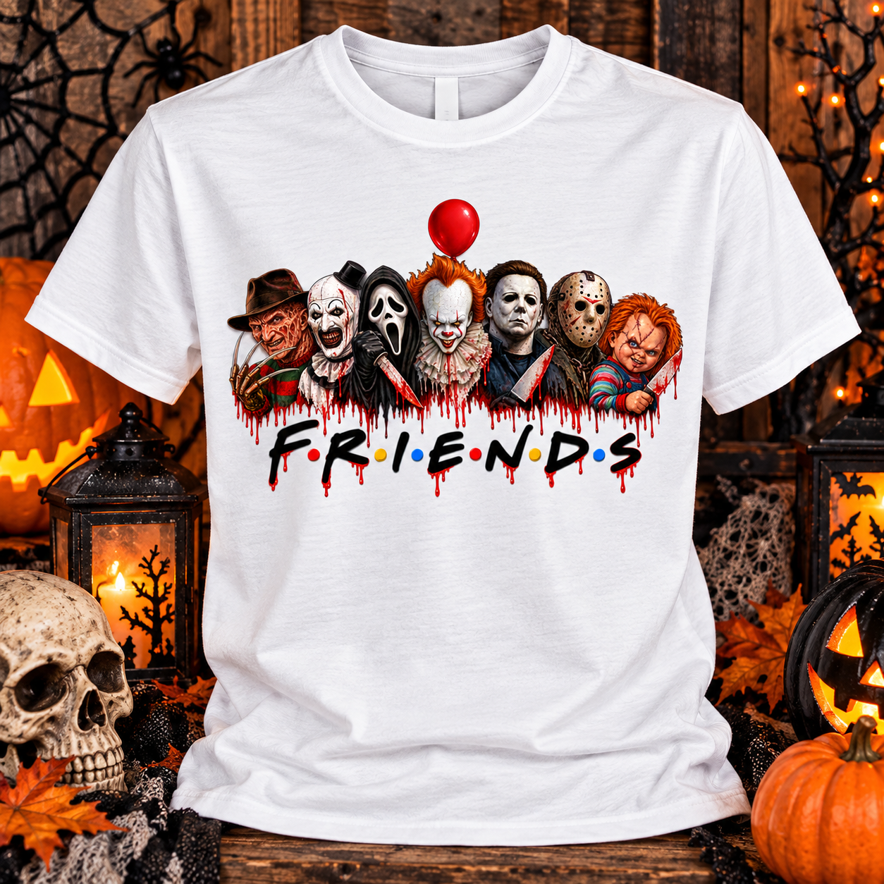 Horror Friends T-Shirt | Halloween Horror Movie Friends Graphic Tee