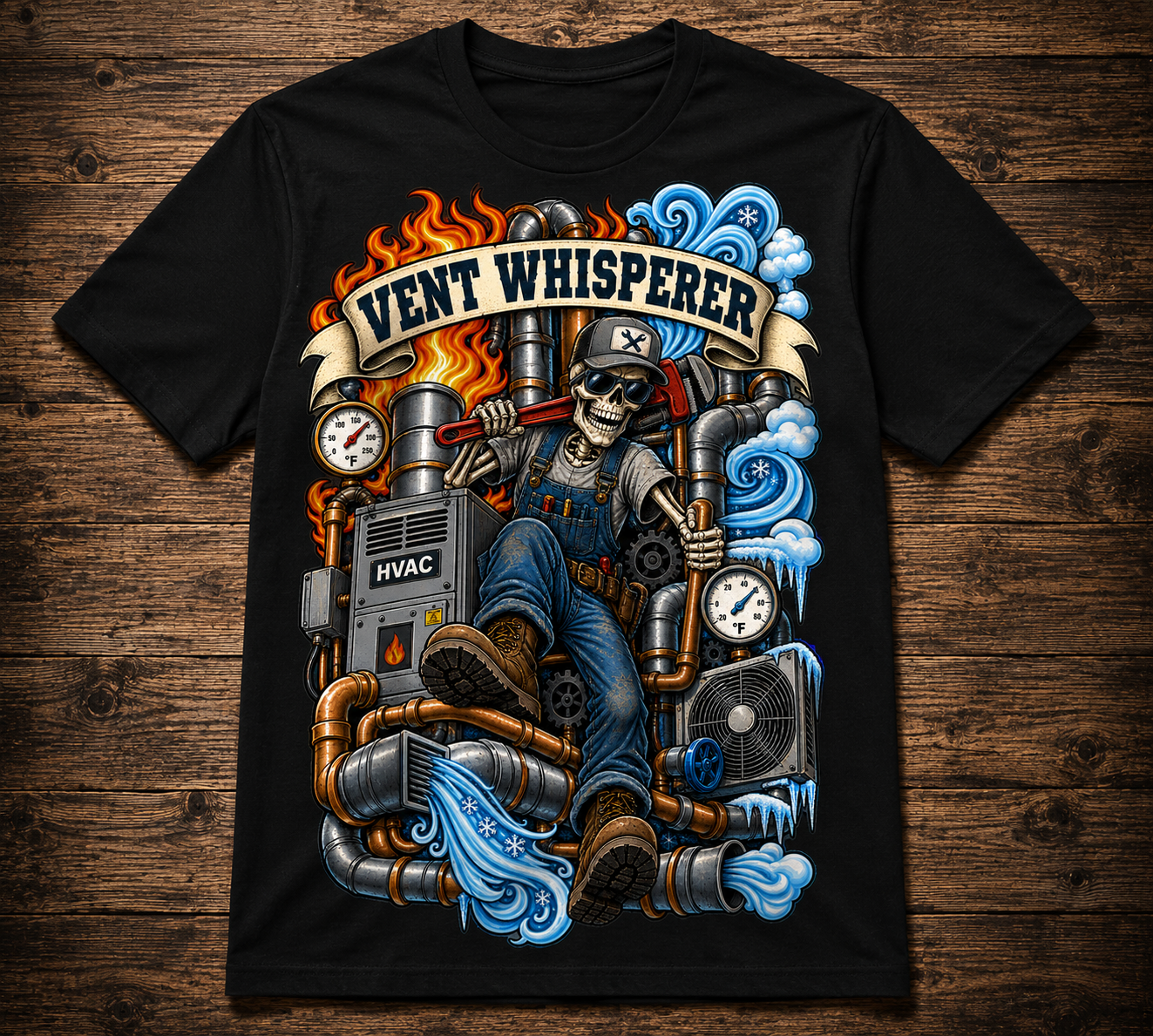 Vent Whisperer HVAC Technician Men’s T-Shirt – Funny HVAC Tech Graphic Tee