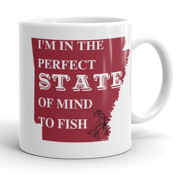 Perfect State of Mind to Fly Fish Arkansas Coffee Mug — Fish Face