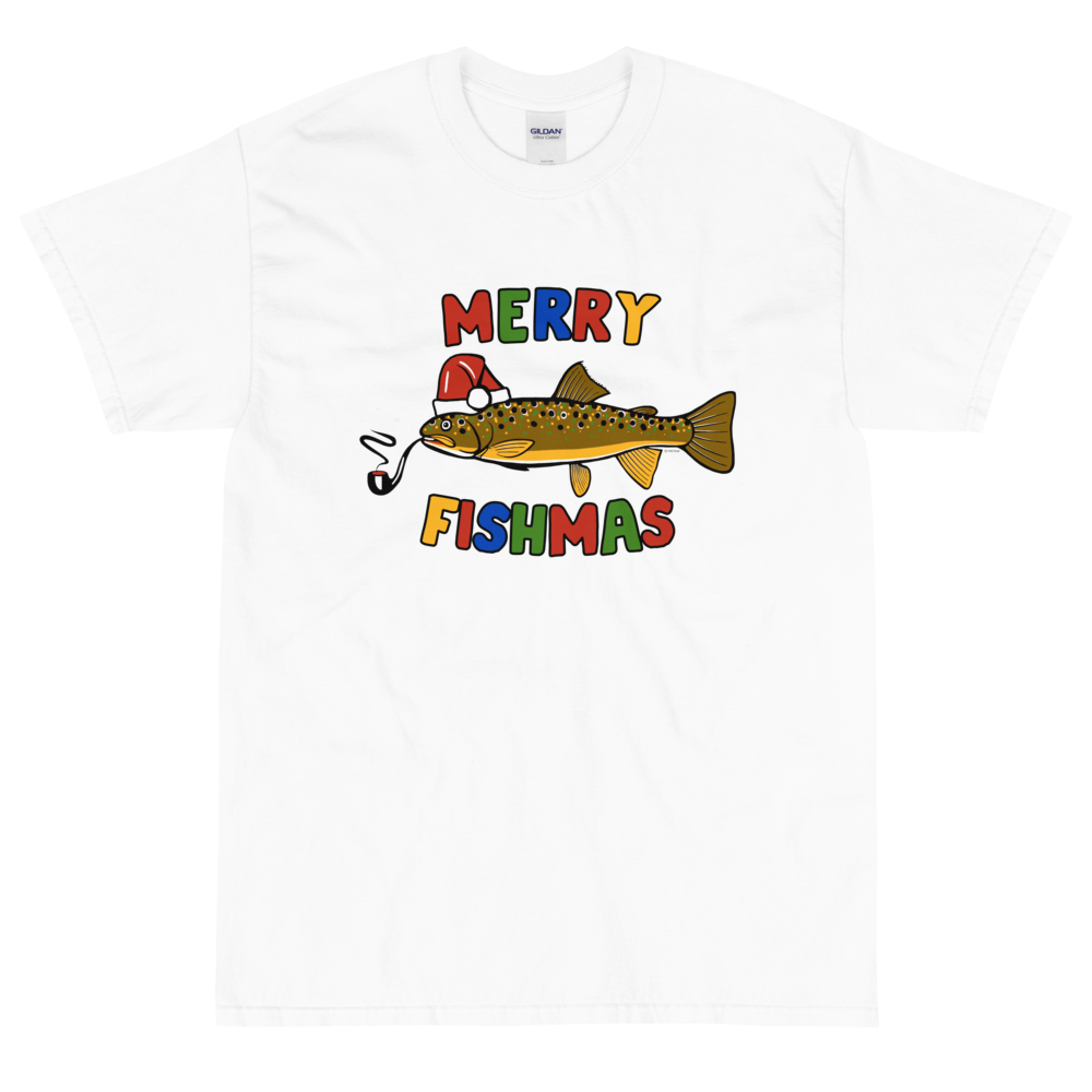 Merry Fishmas Fishing T-shirt Christmas Gift — Fish Face Goods