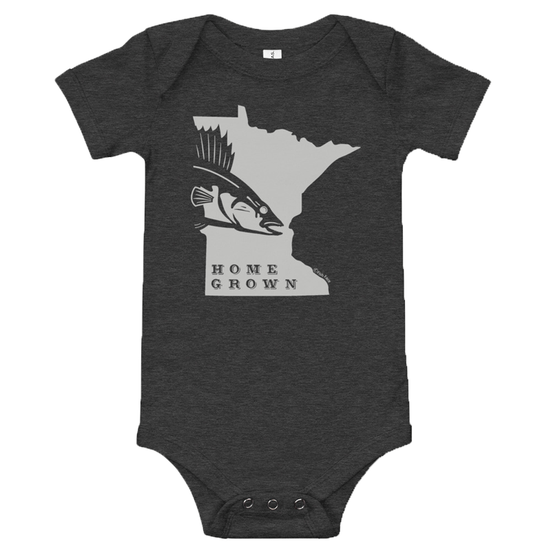 Home Grown MN Walleye Baby Onesie — Fish Face Goods