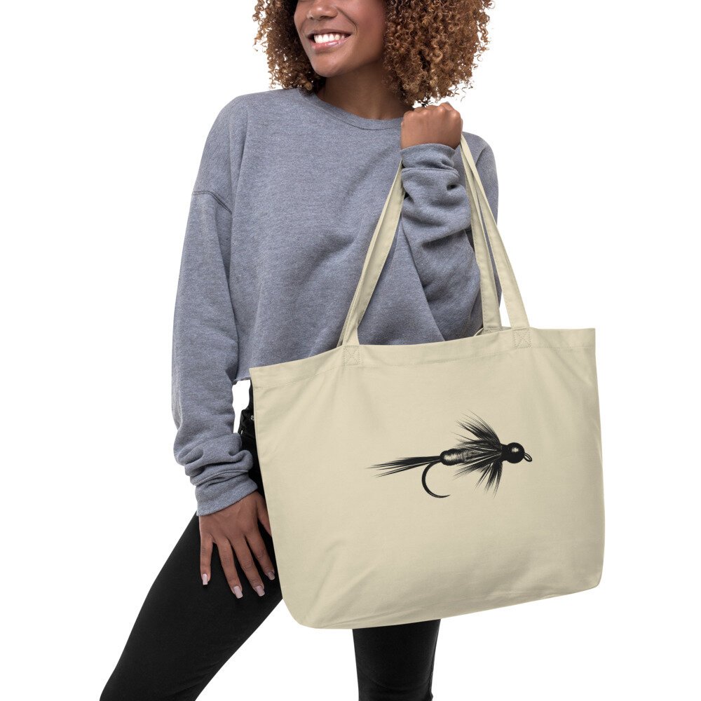 Fly Fishing Gift Tote | Caddis Fly Design | Fish Face