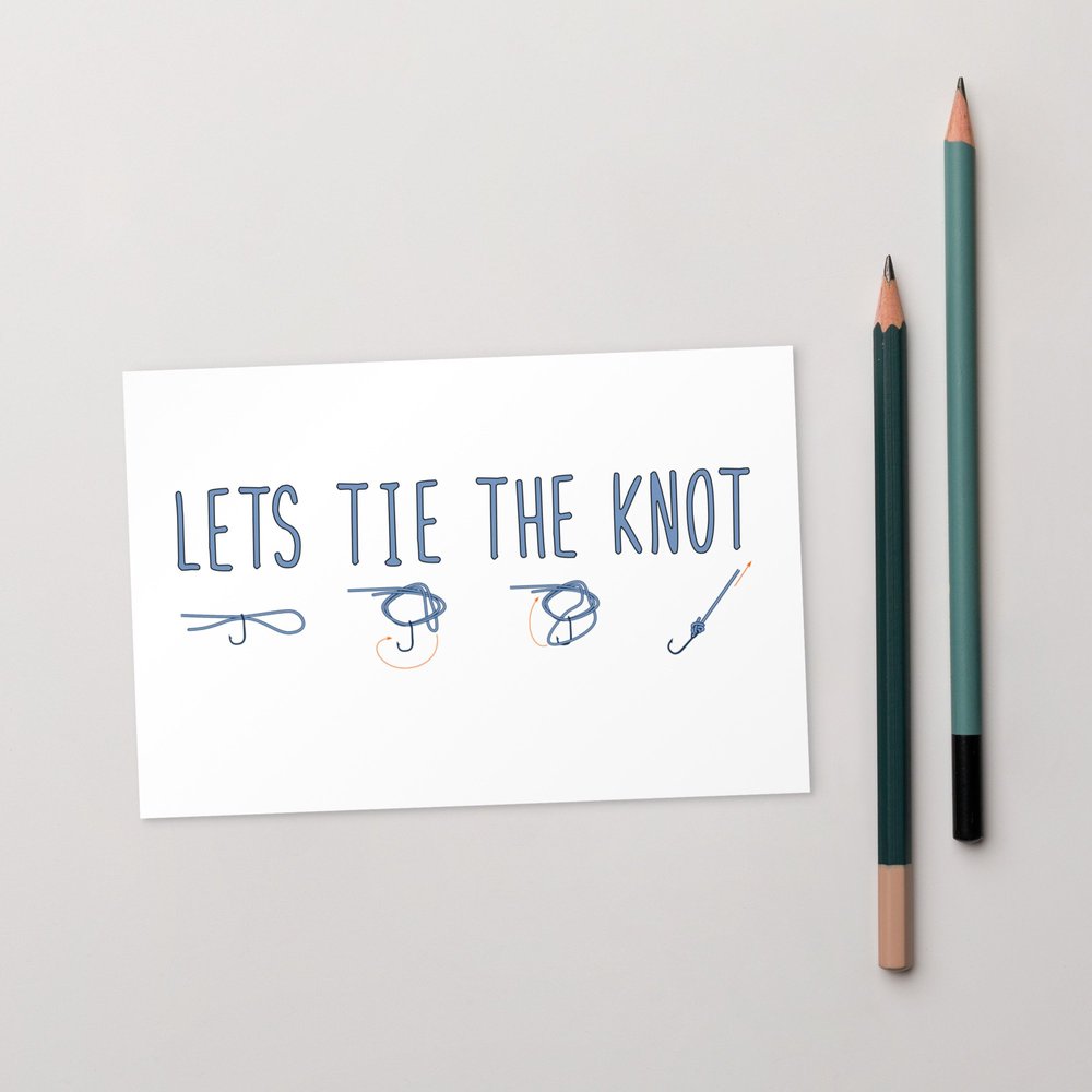 Lets Tie the Knot Postcard — Fish Face Goods