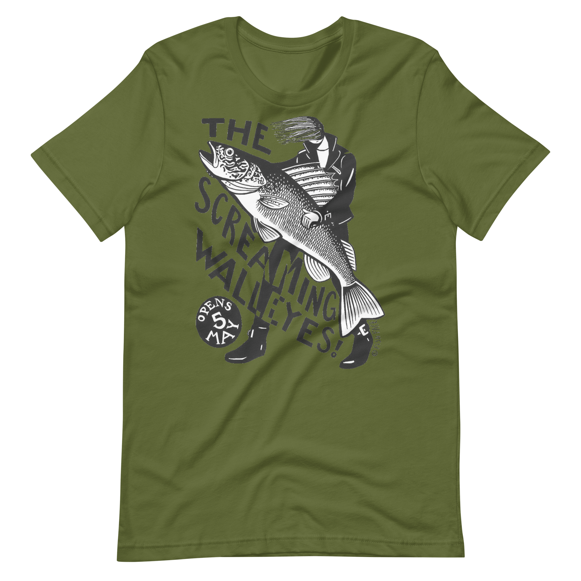T-Shirt Uomo Green Fish – Cotone Morbido, Stampa Digitale Pesce, Traspirante, Regular Fit
