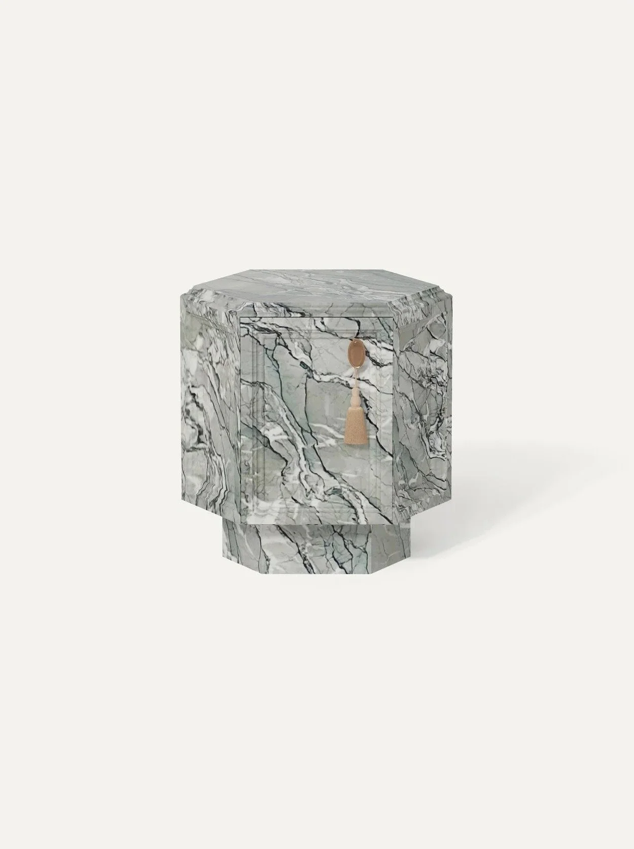 Sogno Bedside Table Left — Verde Antigua