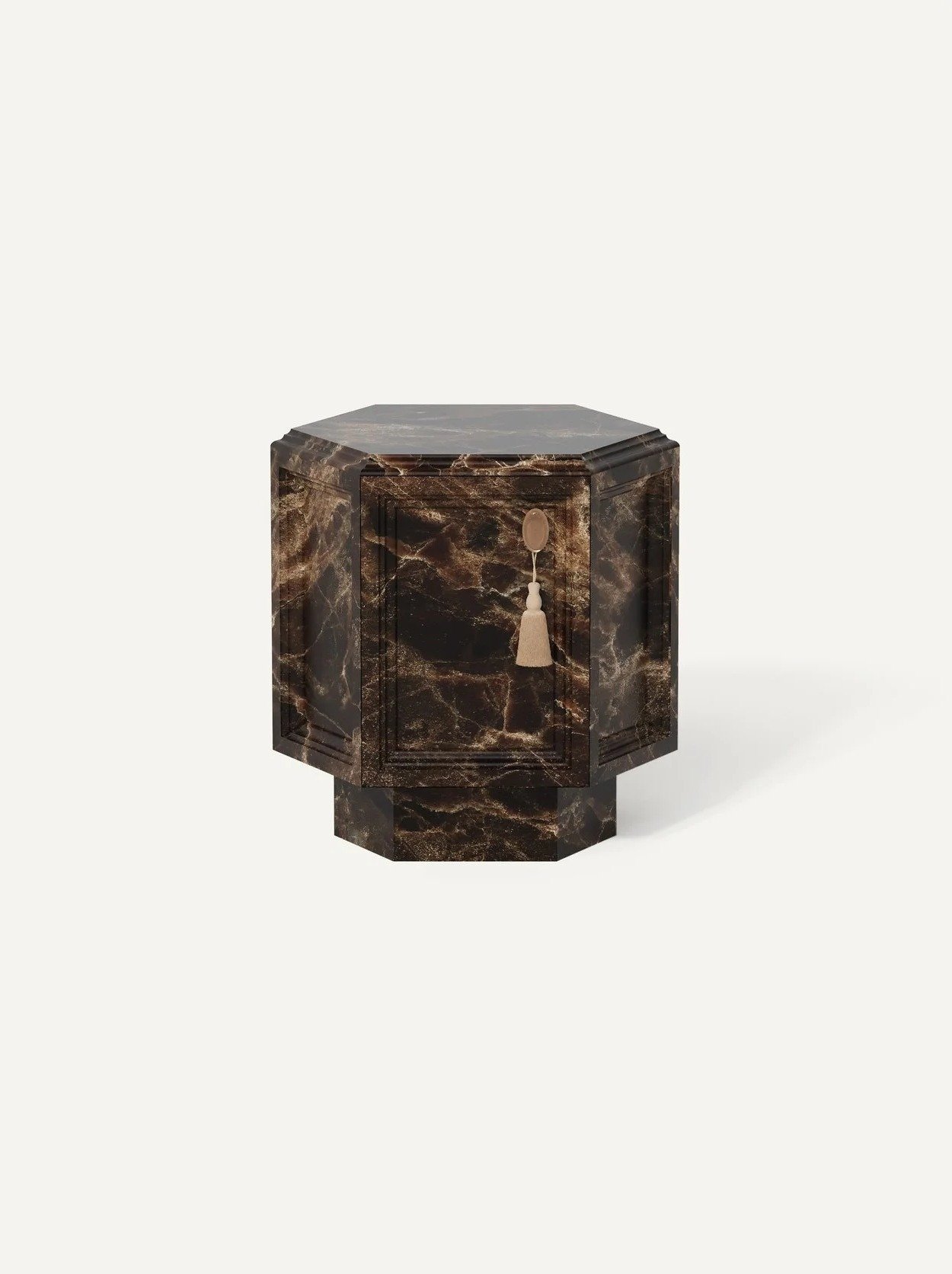 Sogno Bedside Table Left — Dark Emperador