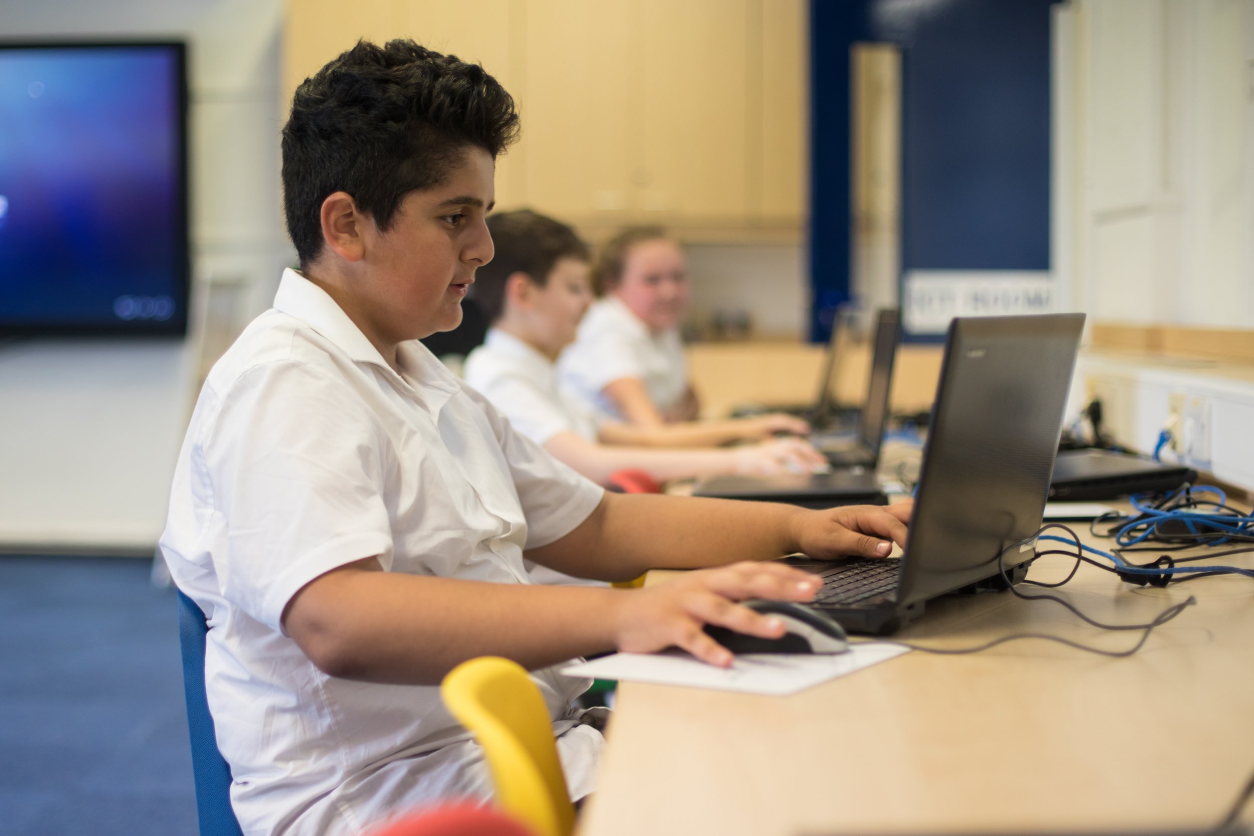 Student on a computer
