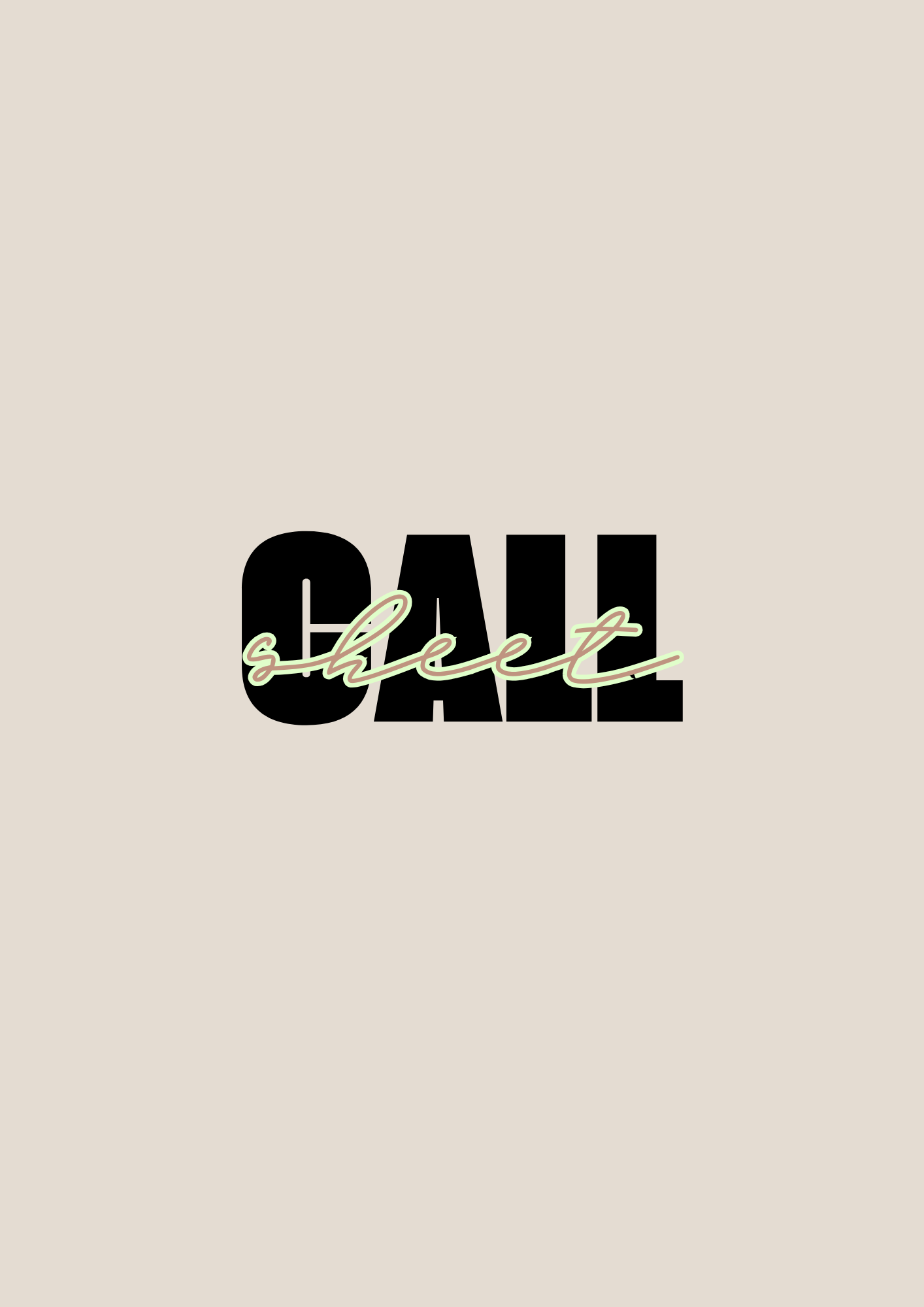 FREE Call Sheet