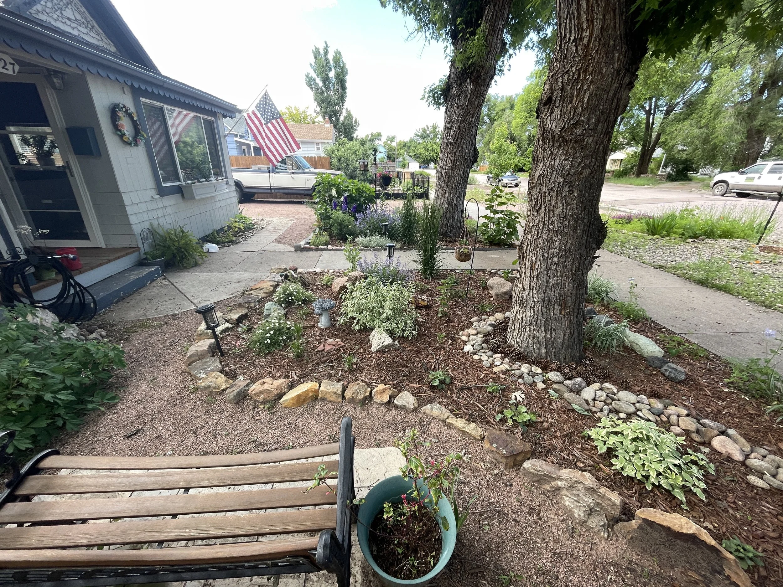 removal of grass and xeriscaping design