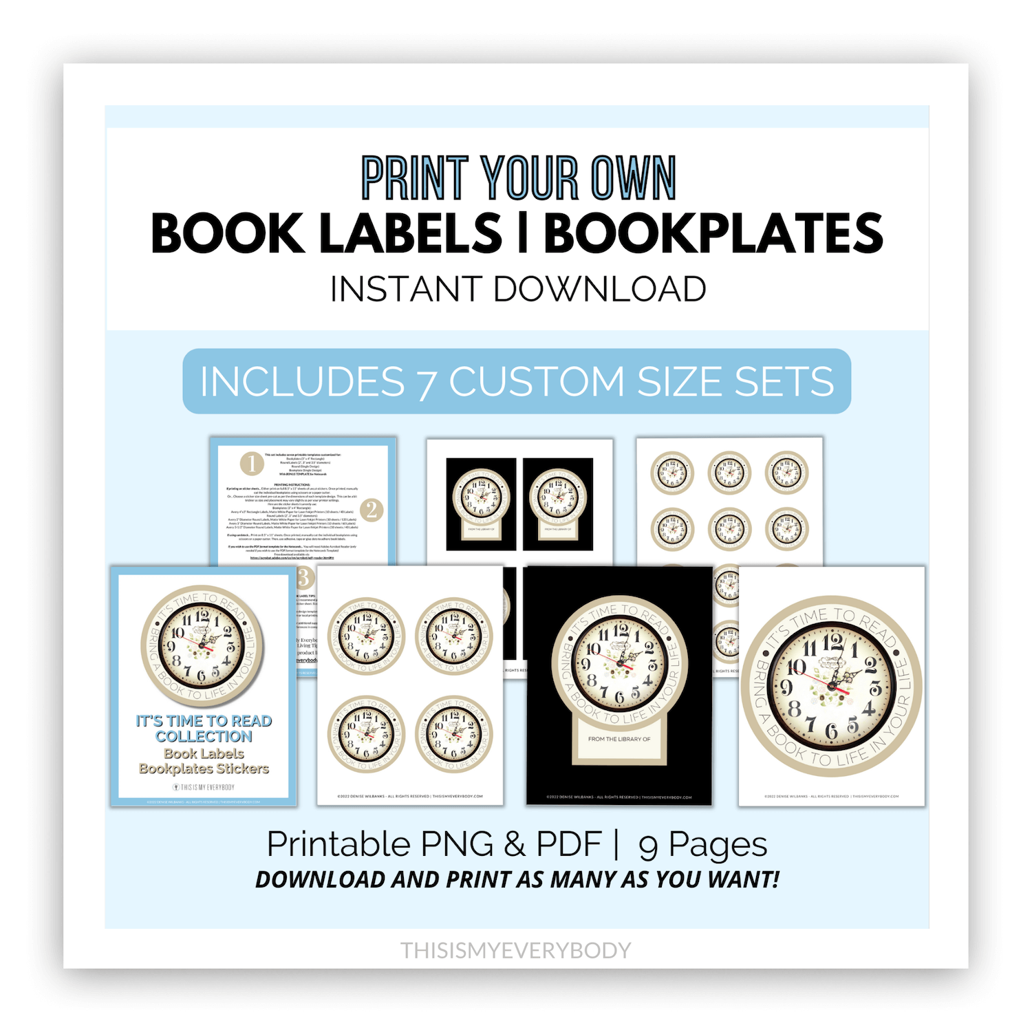 Printable Bookplate Stickers & Book Labels | It’s Time To Read