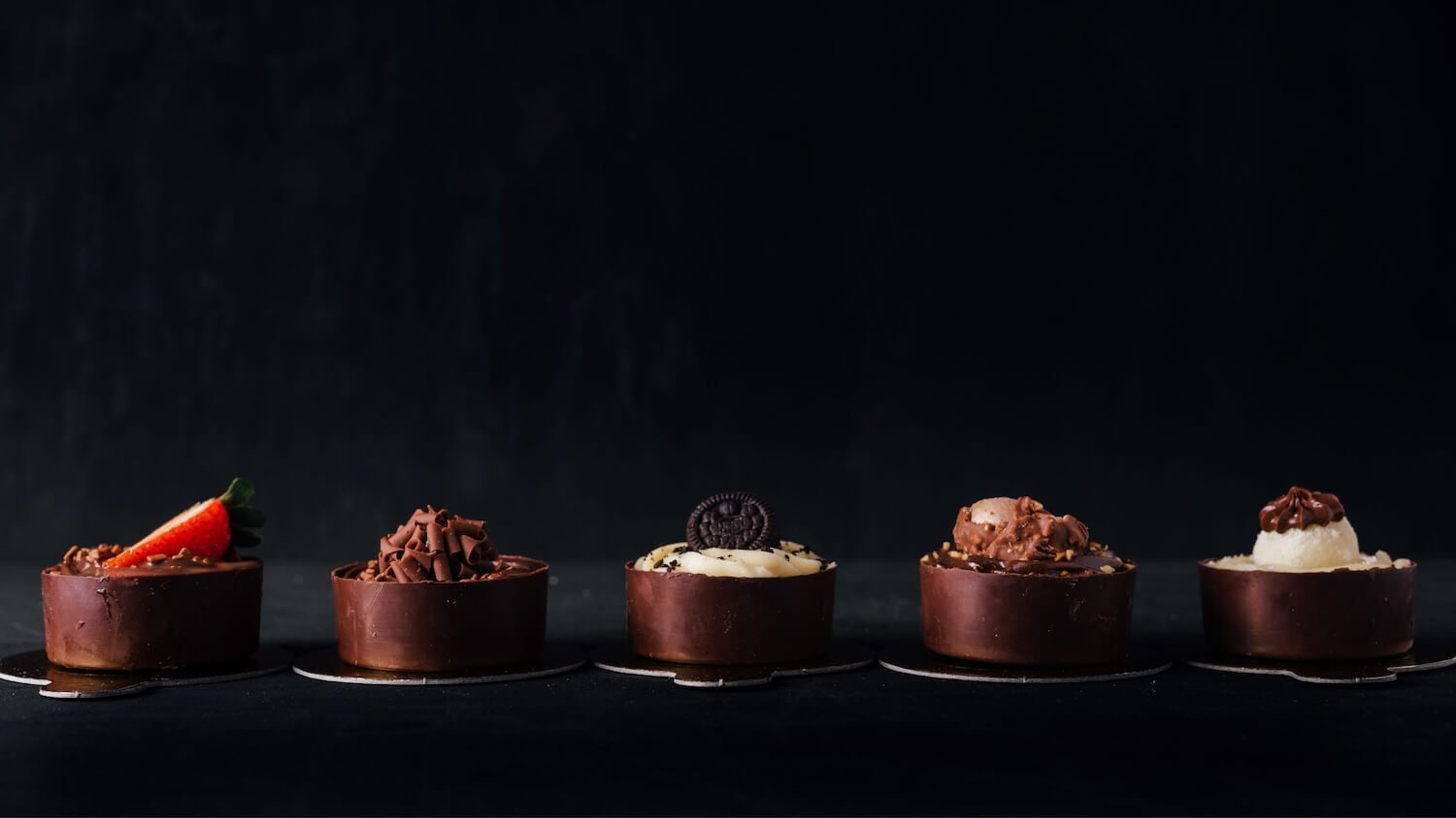 Wonderful Wednesday Blog Hop Favorites (Row of chocolate desserts with various toppings)