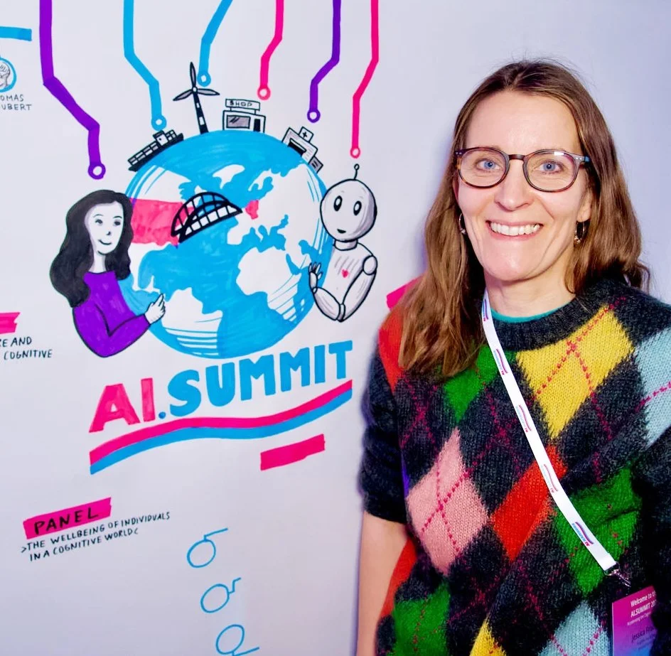 AI.Summit_Graphic REcording analog_Jessica Frische bei der Arbeit