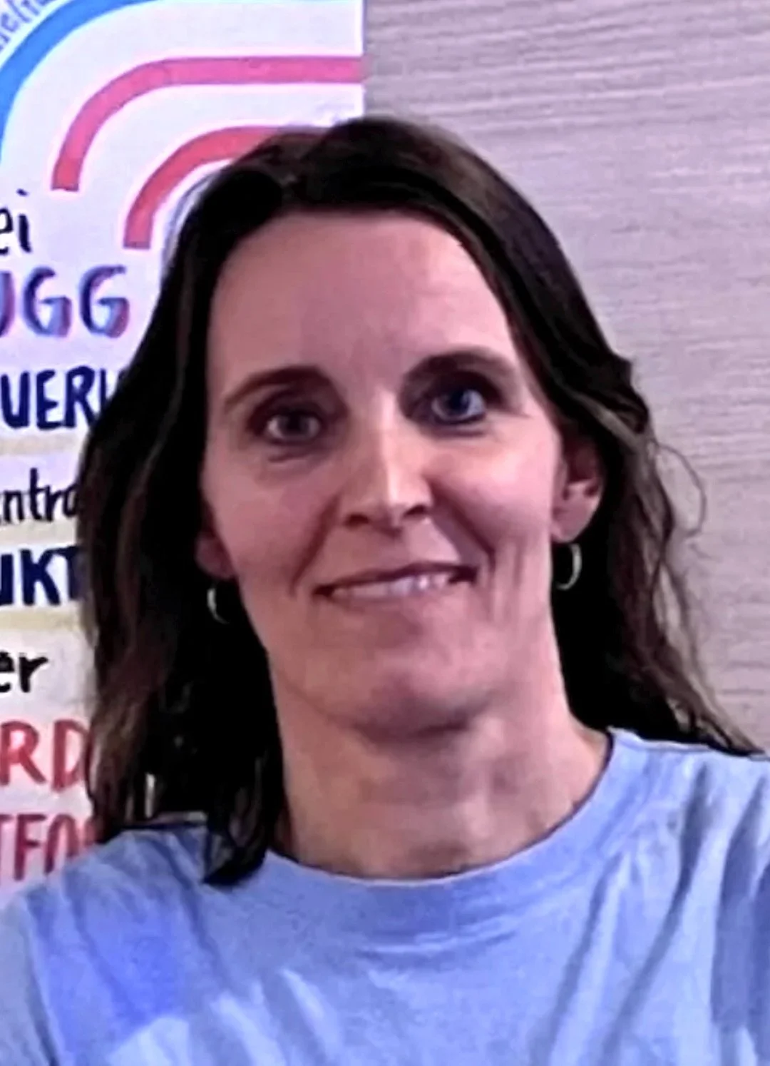 Porträt von Jessica Frische während eines einem Graphic Recording