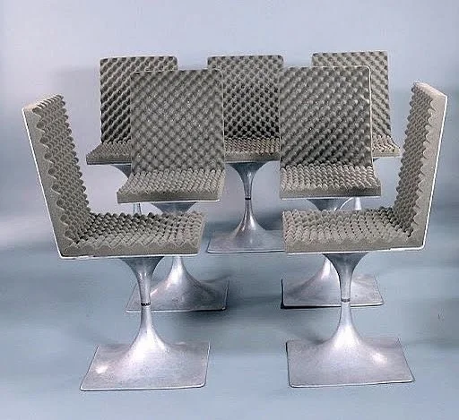 Roger Tallon No 3 Swivel Chair from the Module 400 series, 1965. Polished cast aluminium structure and pyramid-profiled polyester foam. That classic combo. Like red on a rose.