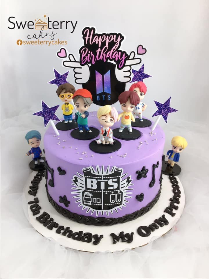 Shop for Fresh BTS Theme Birthday Cake online - Dumka