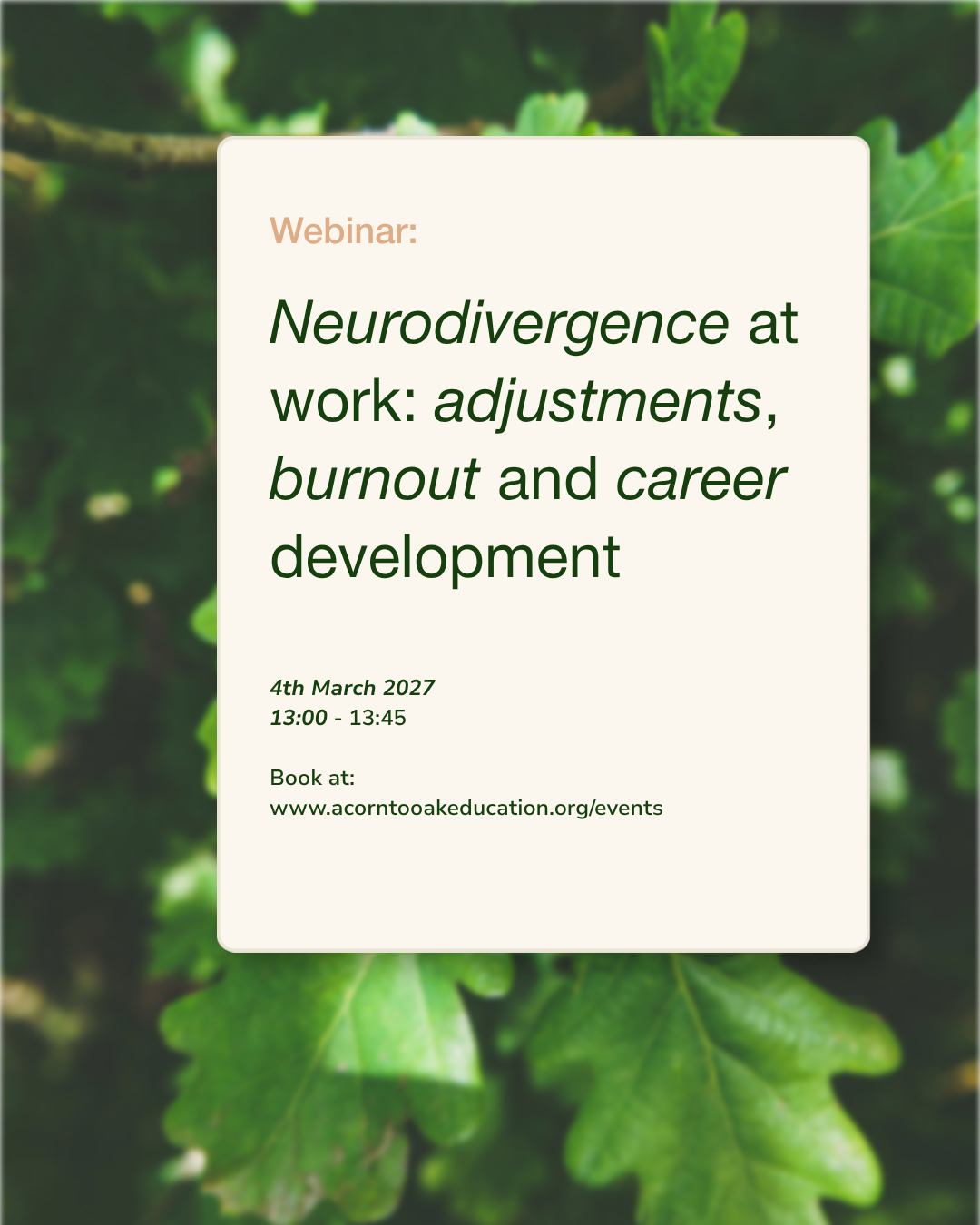 Neurodivergence at work: adjustments, burnout and career progression 