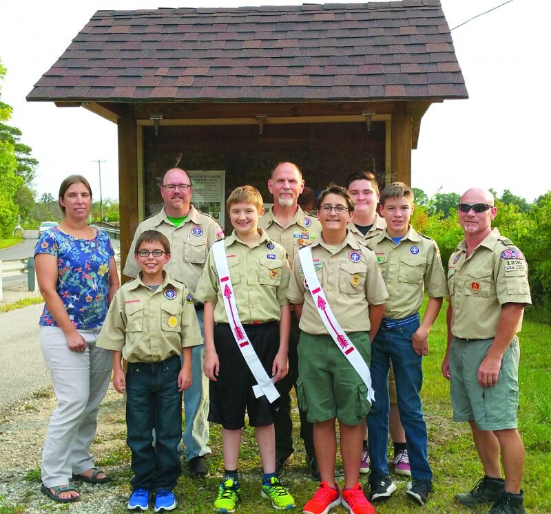 TRAIL KIOSK — Boy Scout Troop No. 728 finished the trail kiosk at the corner of Eastshore Drive and Cornelius Road, Syracuse.