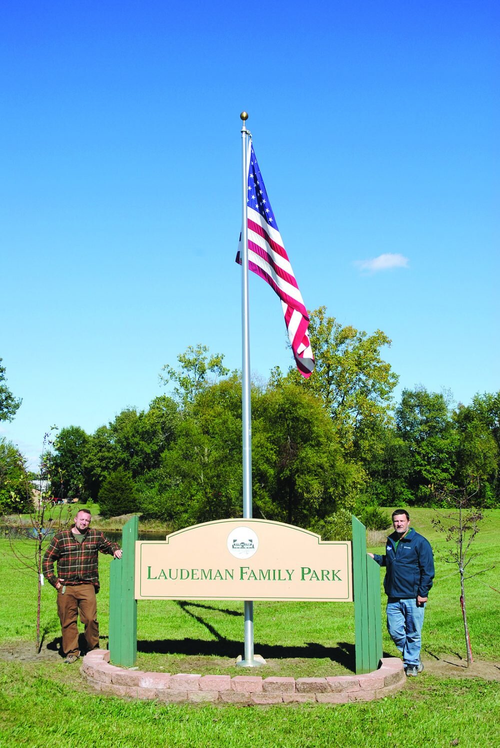 NEW flagpole has been erected at Syracuse Laudeman Family Park located in Wawasee Heights.