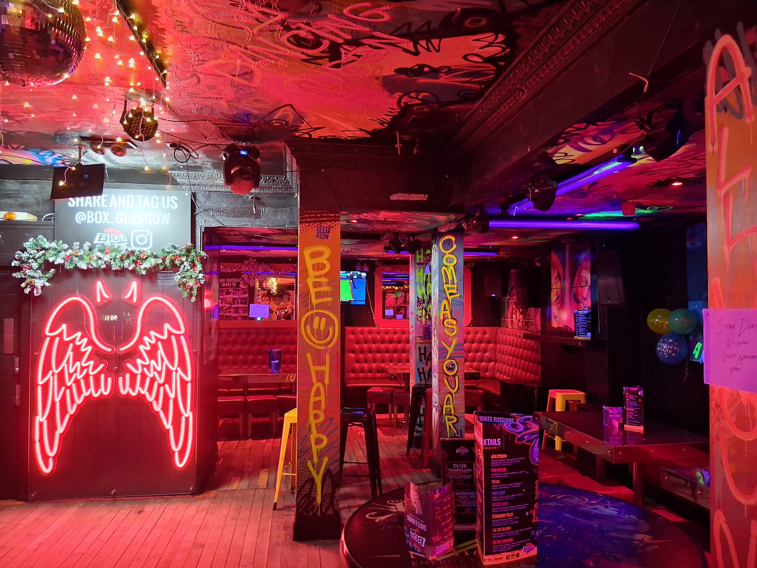 Box, Glasgow - seating at back right