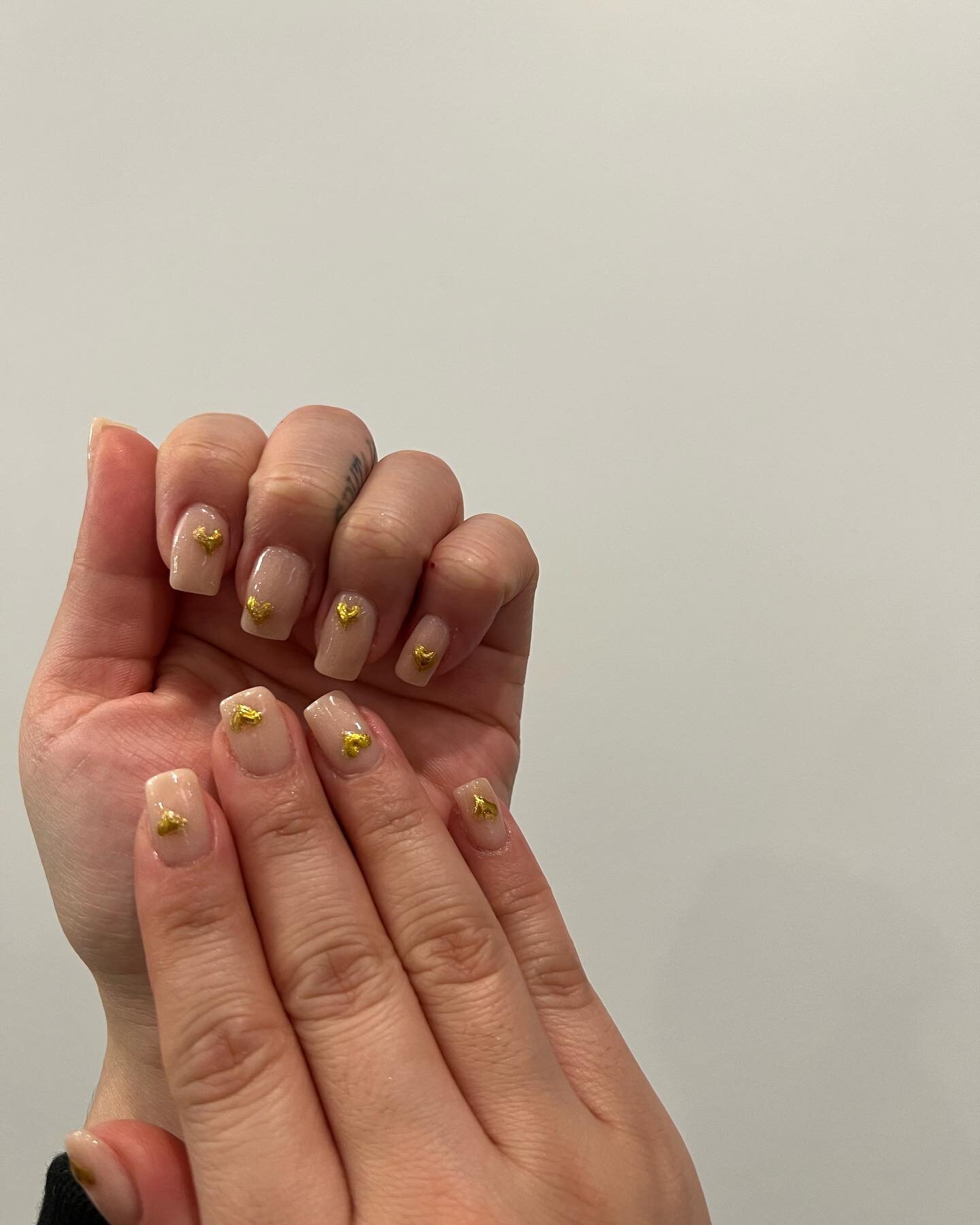 not your typical Valentine&rsquo;s nail inspo ✨

Nude Dipping Powder: N24 
Gold Hearts: OPI 
Gold Chrome to finish 

Checkout our new reel to see more ✨

Don&rsquo;t miss out on your appointment, book now to get in before you Valentine&rsquo;s or Gal