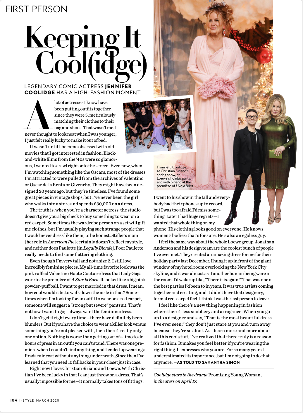 Legendary comic actress Jennifer Coolidge has a high-fashion moment