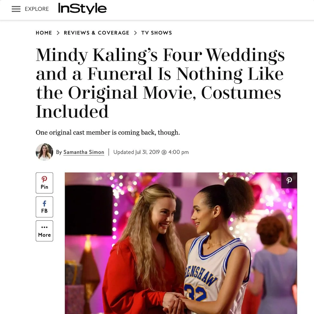 Mindy Kaling's Four Weddings and a Funeral is nothing like the original movie, costumes included