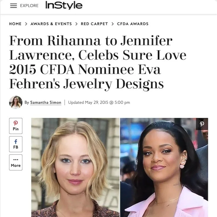 From Rihanna to Jennifer Lawrence, celebs sure love 2015 CFDA nominee Eva Fehren's jewelry designs