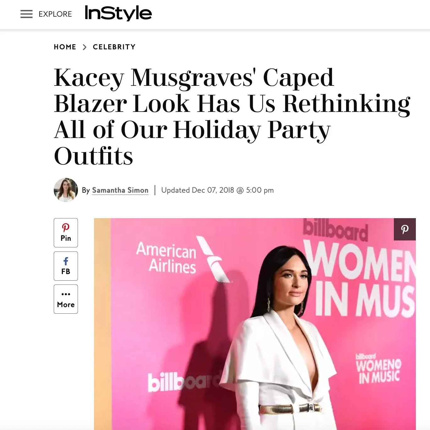Kacey Musgraves' caped blazer look has us rethinking all of our holiday party outfits