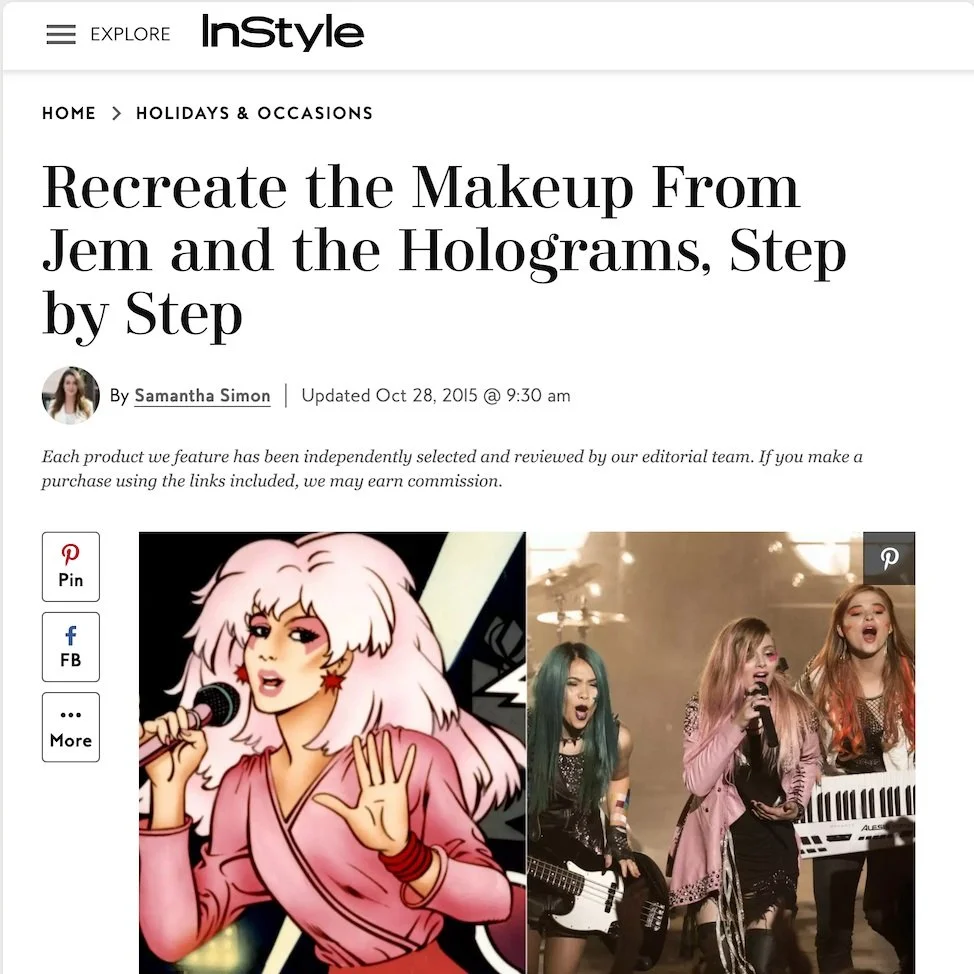 Recreate the makeup from Jem and the Holograms, step by step