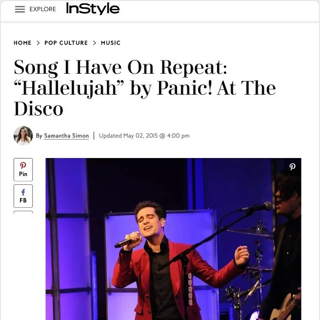 Song I have on repeat: "Hallelujah" by Panic! At the Disco