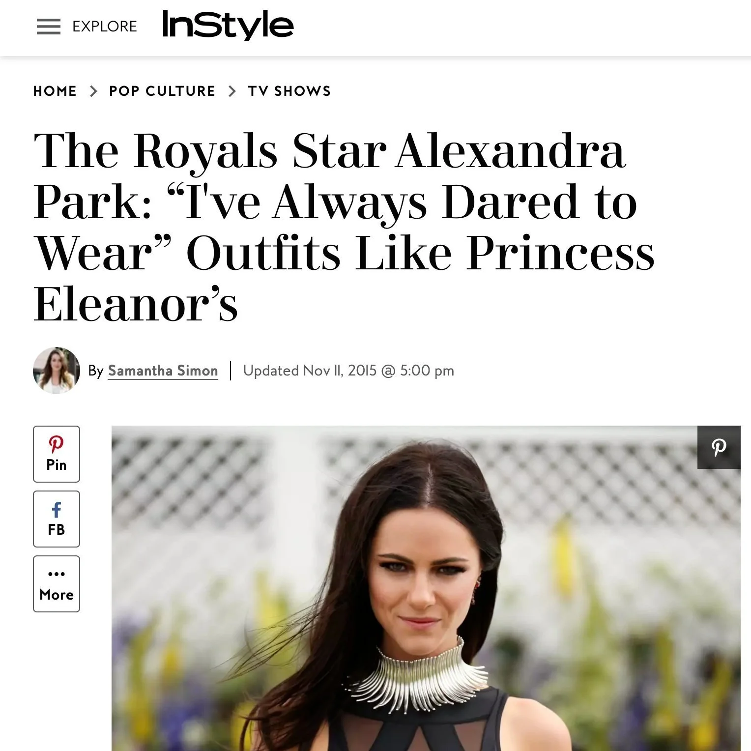 The Royals star Alexandra Park: "I've always dared to wear" outfits like Princess Eleanor's