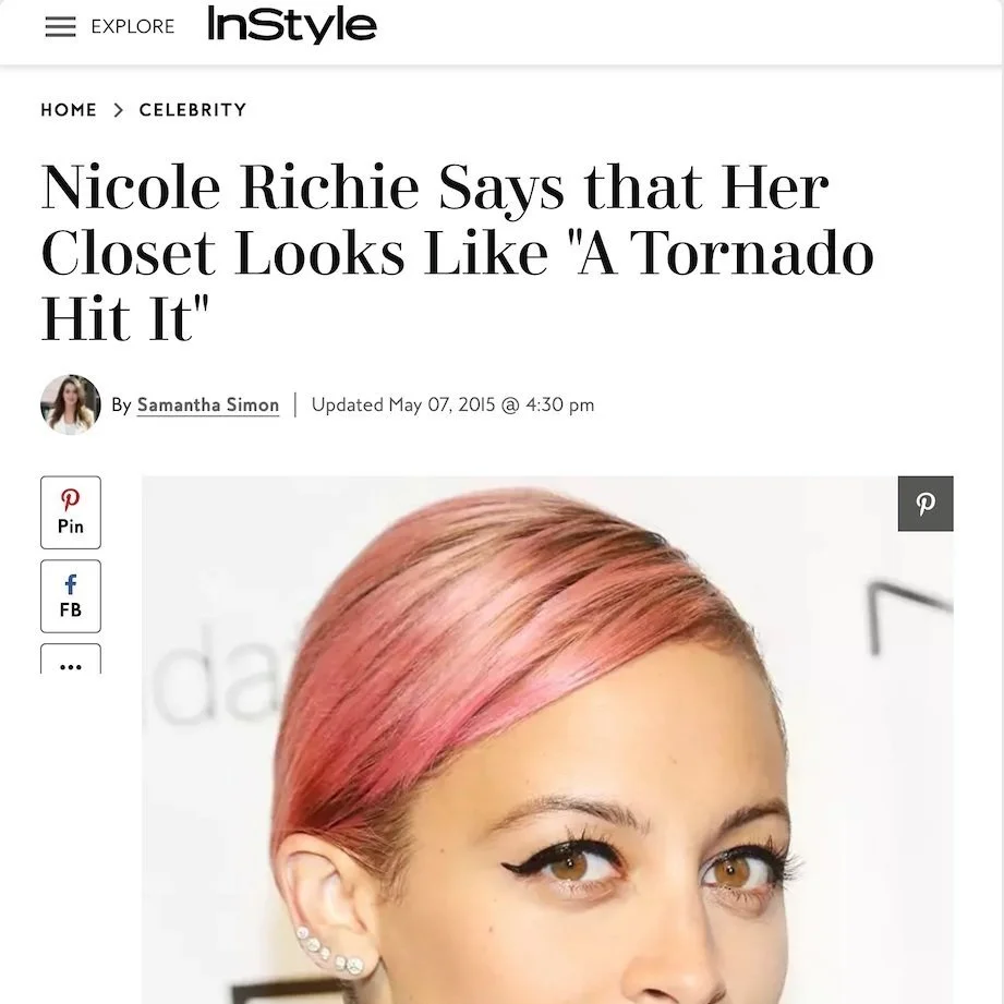 Nicole Richie says that her closet looks like "a tornado hit it"