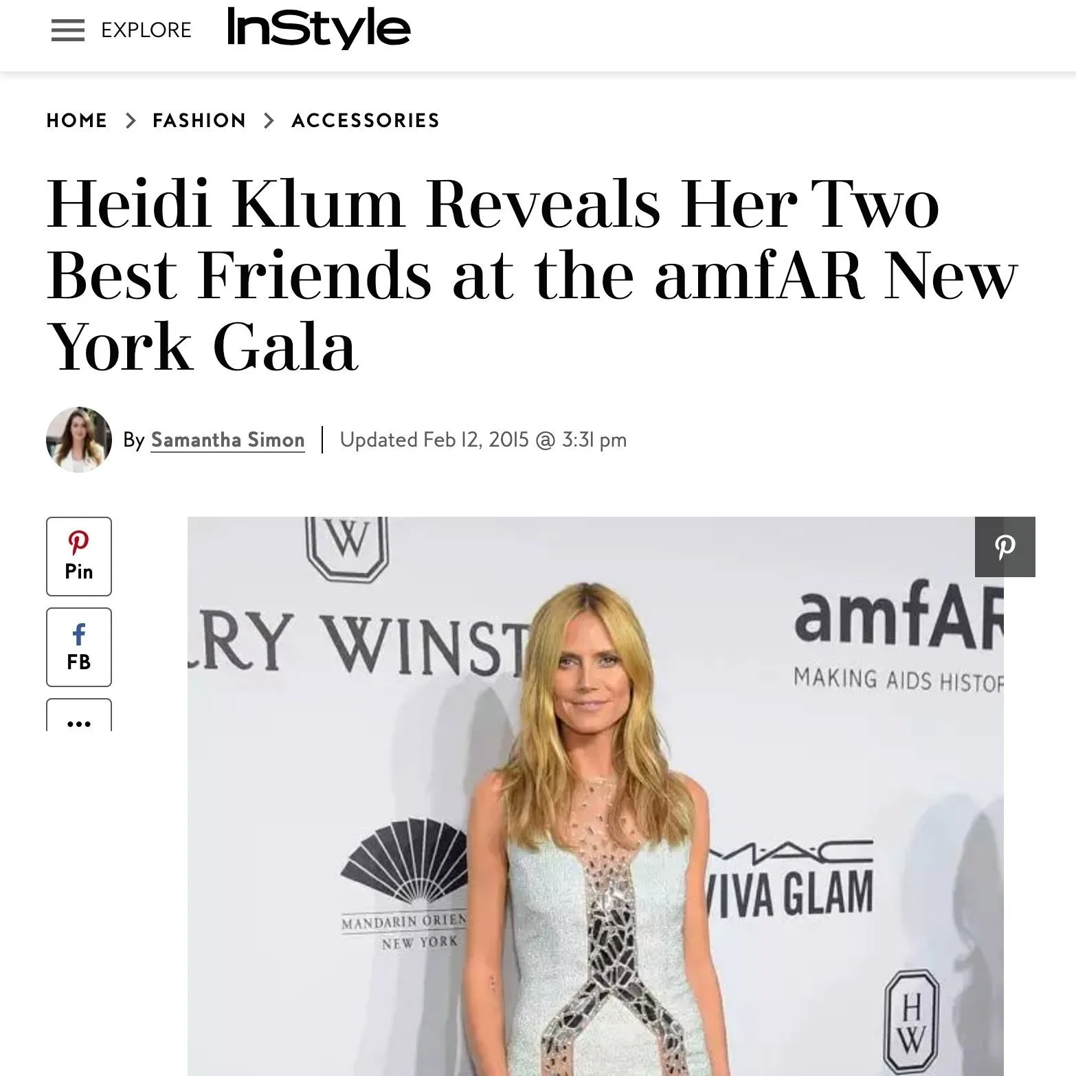 2015 amfAR New York Gala