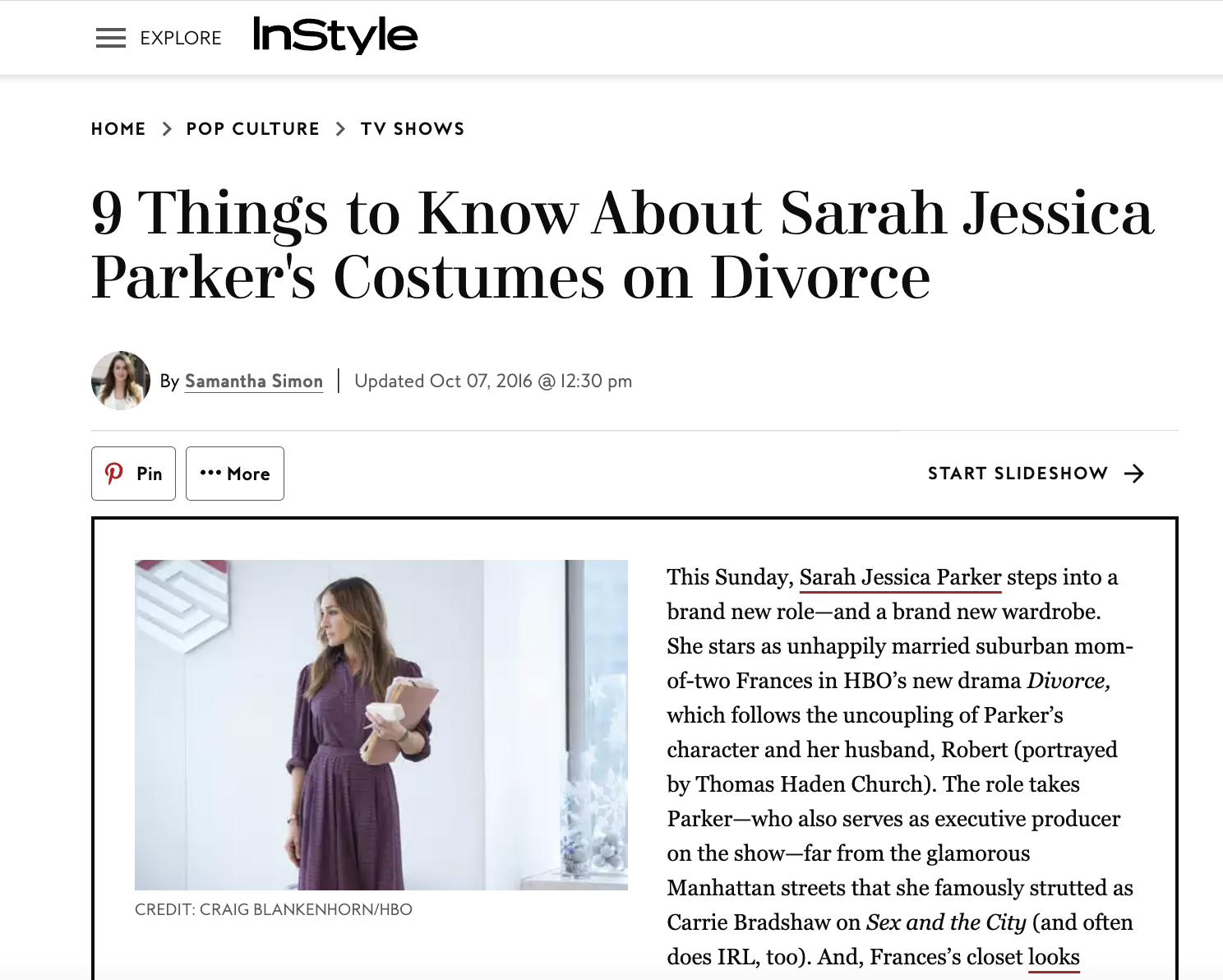 9 things to know about Sarah Jessica Parker's costumes on Divorce