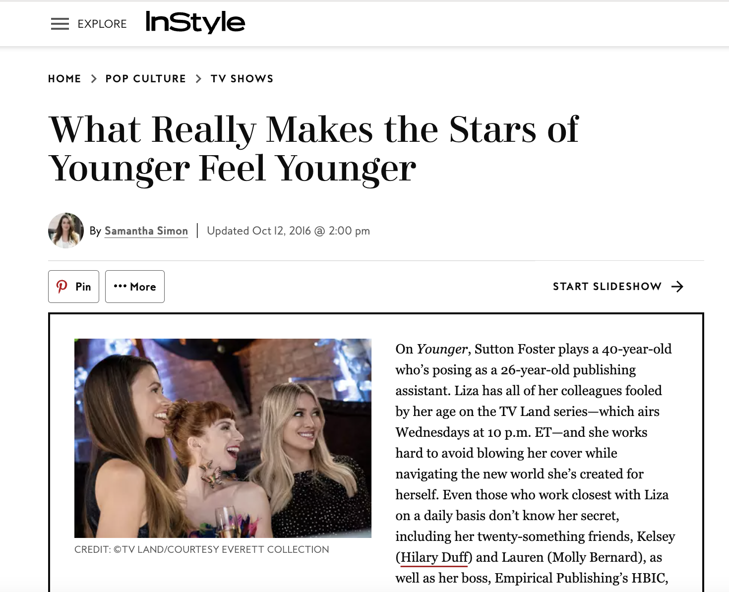 What really makes the stars of Younger feel younger