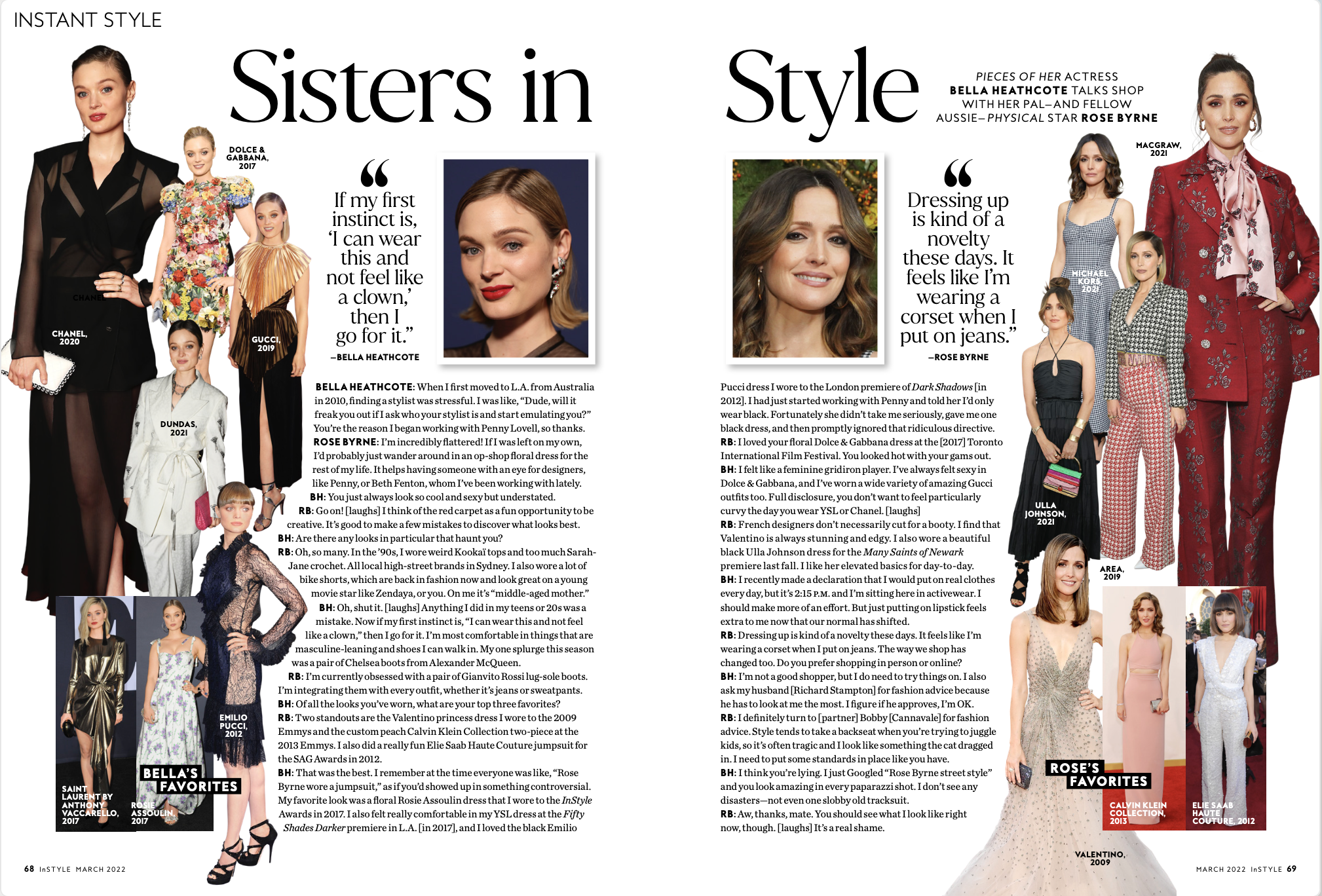 Pieces of Her actress Bella Heathcote talks shop with her pal—and fellow Aussie—Physical star Rose Byrne