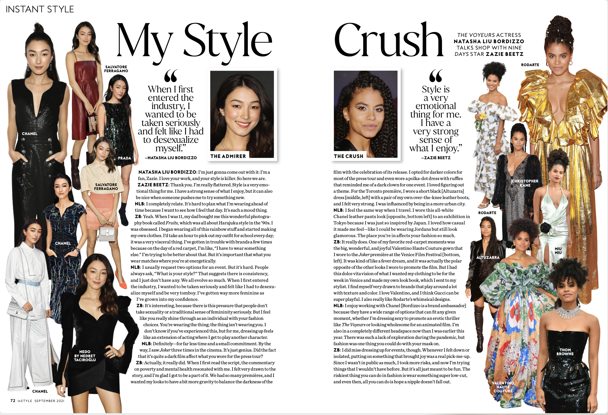 The Voyeurs actress Natasha Liu Bordizzo talks shop with Nine Days star Zazie Beetz 